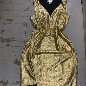 Metallic Gold Dress (plus size)